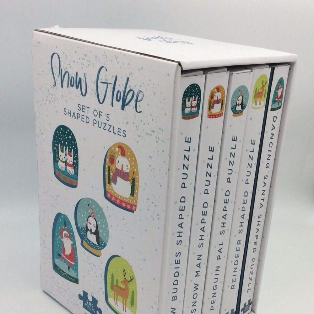 New Box Set 5 Pink Sky Snow Globe Puzzle